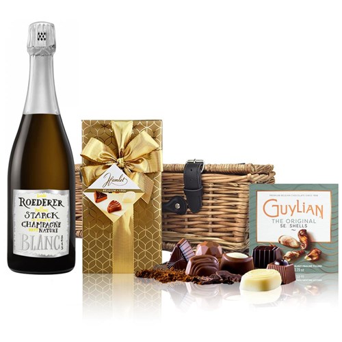 Louis Roederer Brut Nature Champagne 75cl And Chocolates Hamper